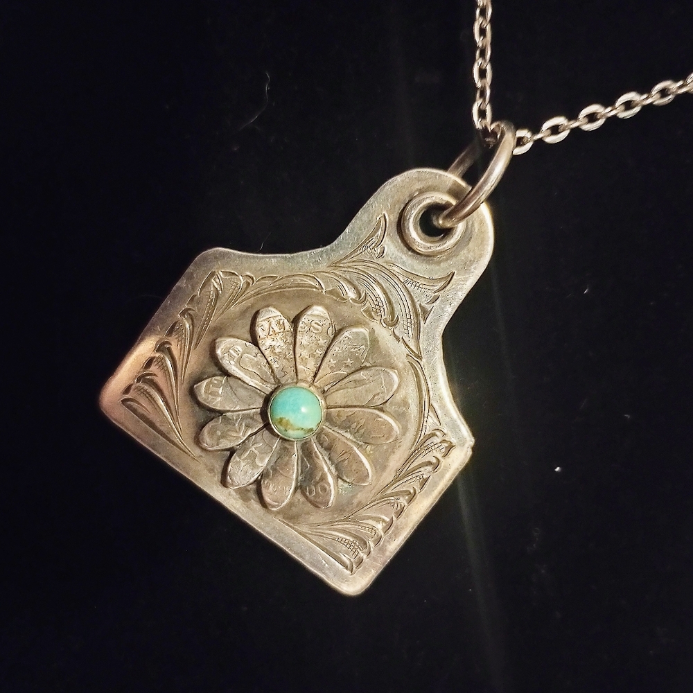 Turquoise And Silver Pendant